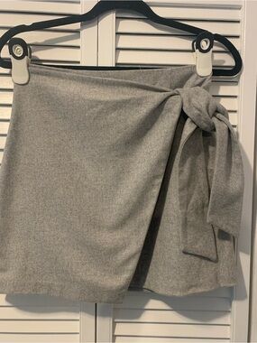 Wilfred wrap front skirt | heather grey